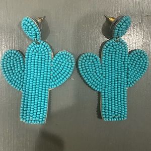 Turquoise Bead Cactus earrings